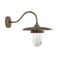 Außenwandleuchte in Bronze Antik matt IP44 E27 Messing