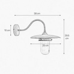 Außenwandleuchte in Bronze Antik matt IP44 E27 Messing