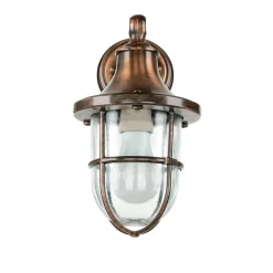 Außenwandleuchte in Kupfer antik E27 IP64 Echt-Messing