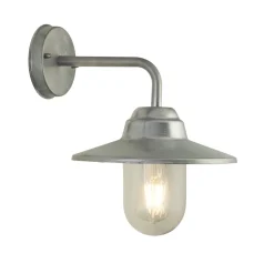 Außenwandleuchte IP44 in Silber E27 Metall Glas H: 33 cm