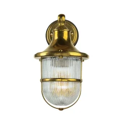 Außenwandleuchte Maritim Rustikal aus Messing Glas