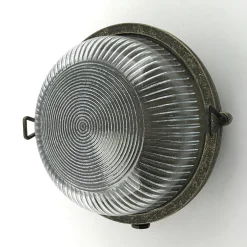 Außenwandleuchte Messing Glas D: 17,5 cm IP64 E27 rund