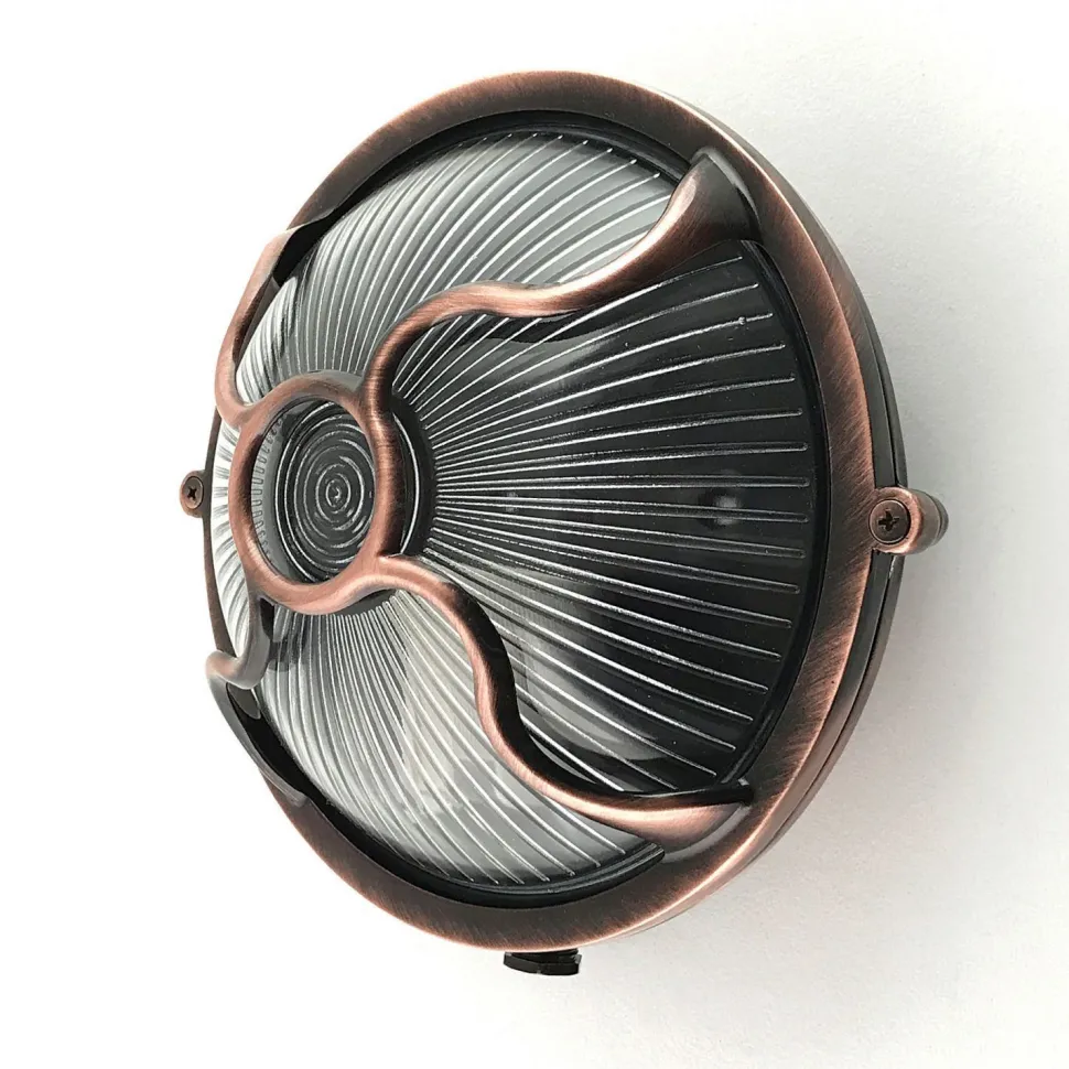 Außenwandleuchte Messing Glas Ø 17,5 cm rund IP64 E27