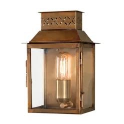 Außenwandleuchte Messing Glas IP44 Vintage Haus