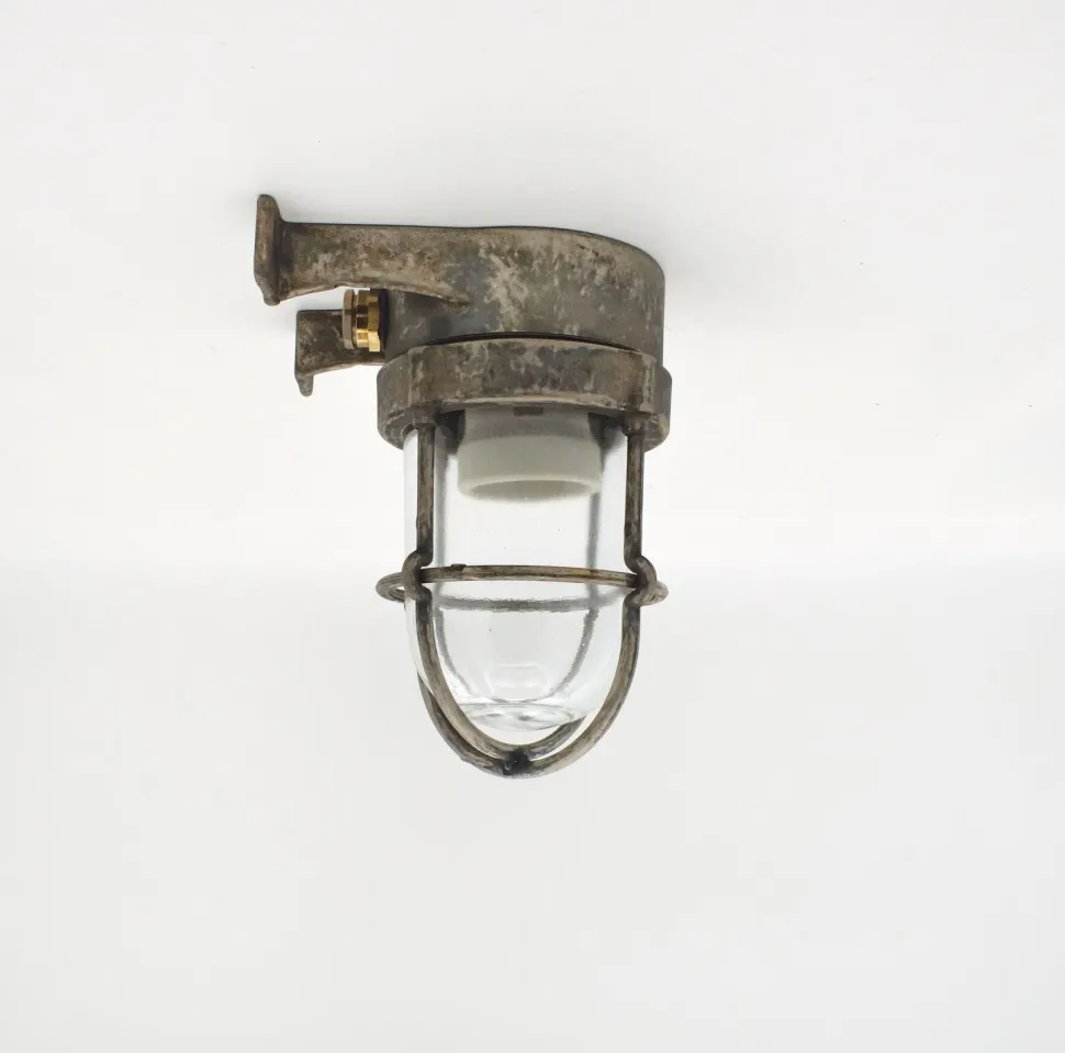 Außenwandleuchte Messing Glas E27 IP64 16,5 cm hoch