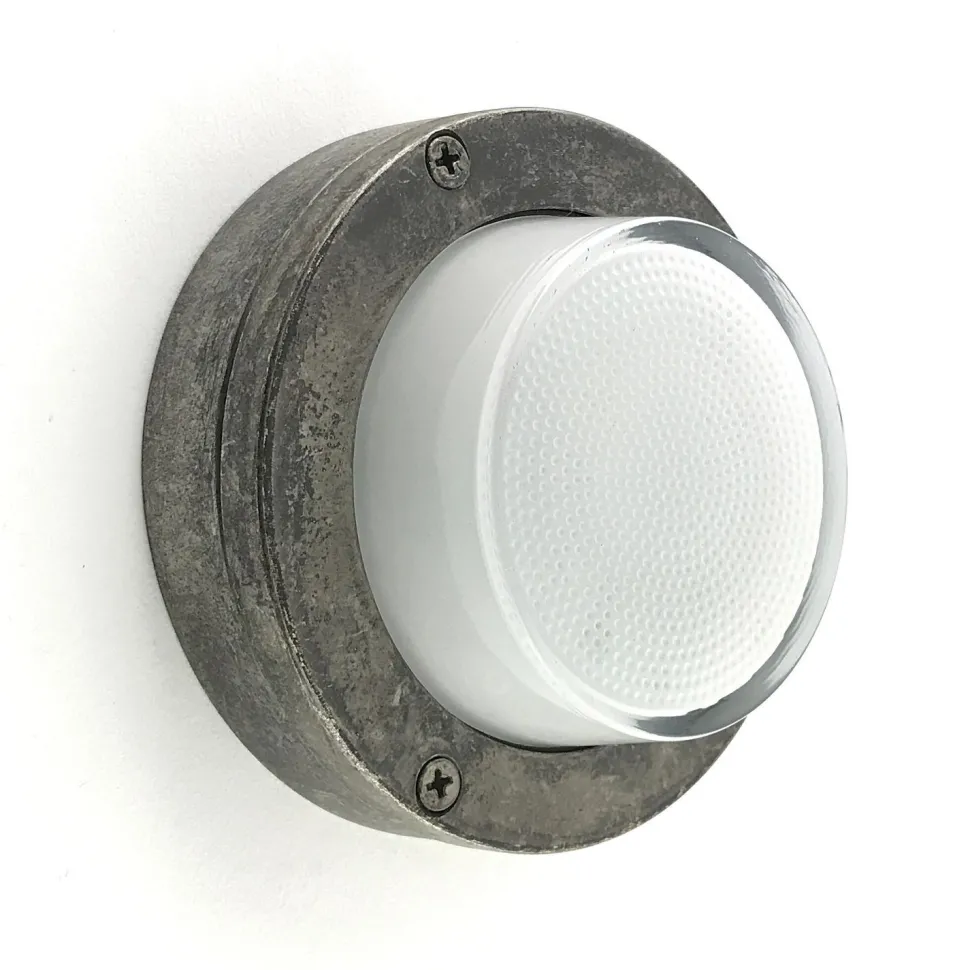 Außenwandleuchte Messing Glas D: 14 cm rund IP64 G9