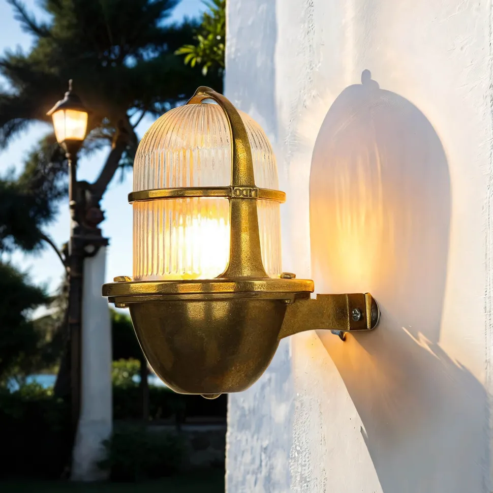 Außenwandleuchte Messing IP64 Maritim Haus SANTORIN