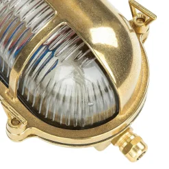 Außenwandleuchte Messing oval IP64 Maritim Haustür