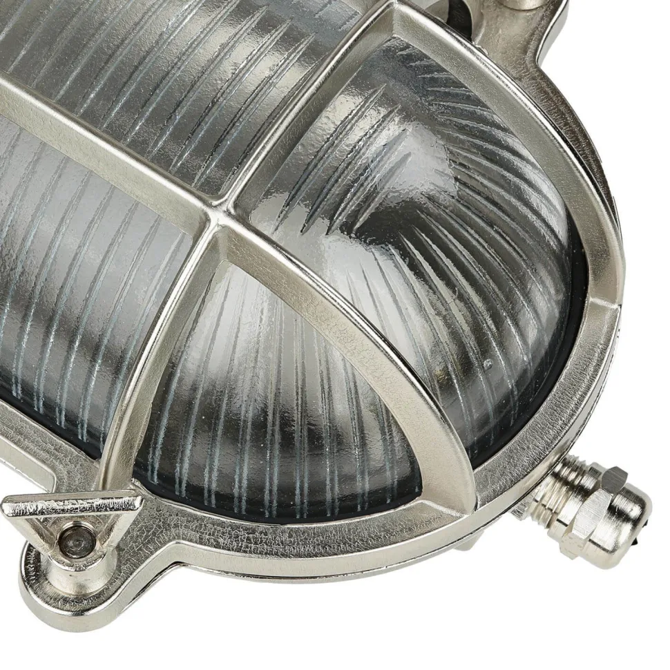 Außenwandleuchte Nickel Echt-Messing IP64 Maritim