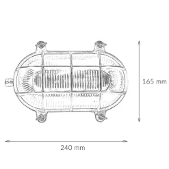 Außenwandleuchte Nickel Echt-Messing IP64 Maritim
