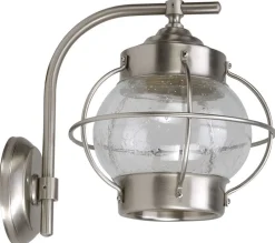 Außenwandleuchte Nickel Maritim Haus Echt-Messing