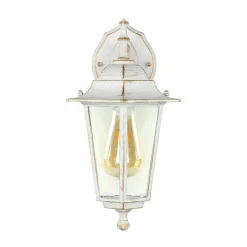 Außenwandleuchte PARIS Weiß Gold hängend Landhausstil