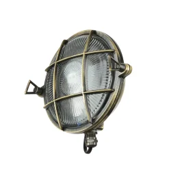 Außenwandleuchte Rund Messing Maritim IP64 Haus