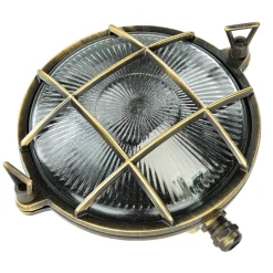 Außenwandleuchte Rund Messing Maritim IP64 Haus