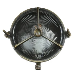 Außenwandleuchte Rund Messing Glas Maritim IP64 Haus