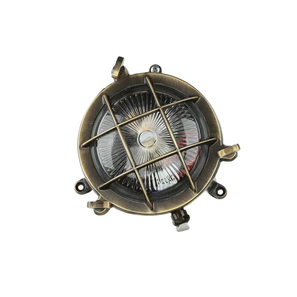 Außenwandleuchte Rund Messing Haus Terrasse Maritim