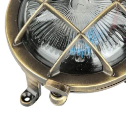 Außenwandleuchte Rund Messing Haus Terrasse Maritim