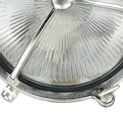 Außenwandleuchte Rund Nickel Echt-Messing Maritim