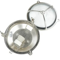 Außenwandleuchte Rund Nickel Echt-Messing Maritim