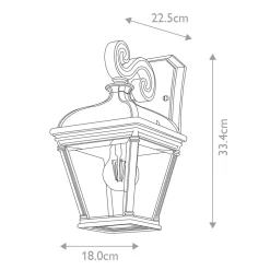 Außenwandleuchte Schwarz H: 33,4 cm IP44 Vintage Design