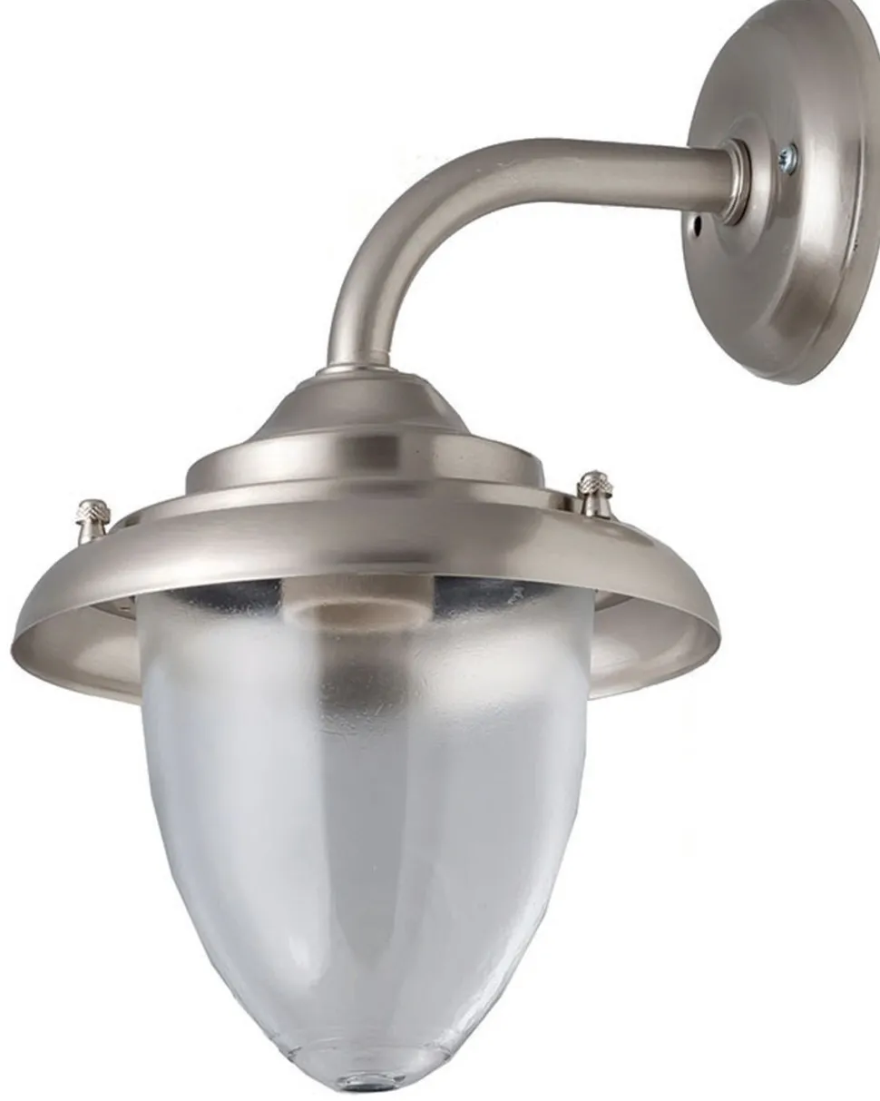 Außenwandleuchte Terrasse Hof Nickel Echt-Messing