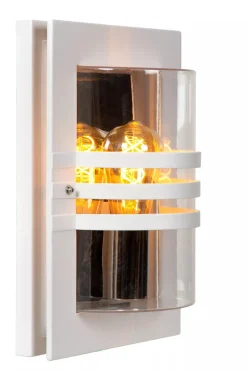 Außenwandleuchte Weiß IP44 E27 H:33 cm Terrasse Garten