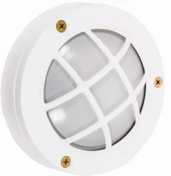 Außenwandleuchte Weiß Messing massiv D: 14 cm rund IP64