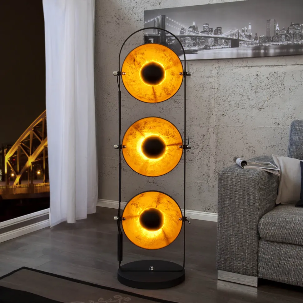 Außergewöhnlich Stehlampe 130cm Schwarz Gold