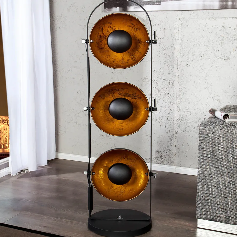 Außergewöhnlich Stehlampe 130cm Schwarz Gold