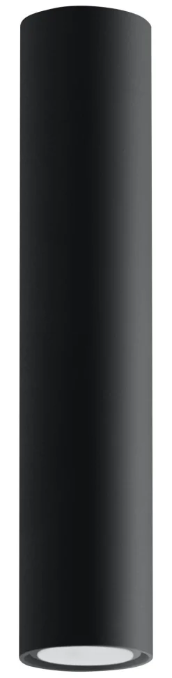 Aufbauleuchte Schwarz Ø6cm H:30cm GU10 Metall LUTATIA