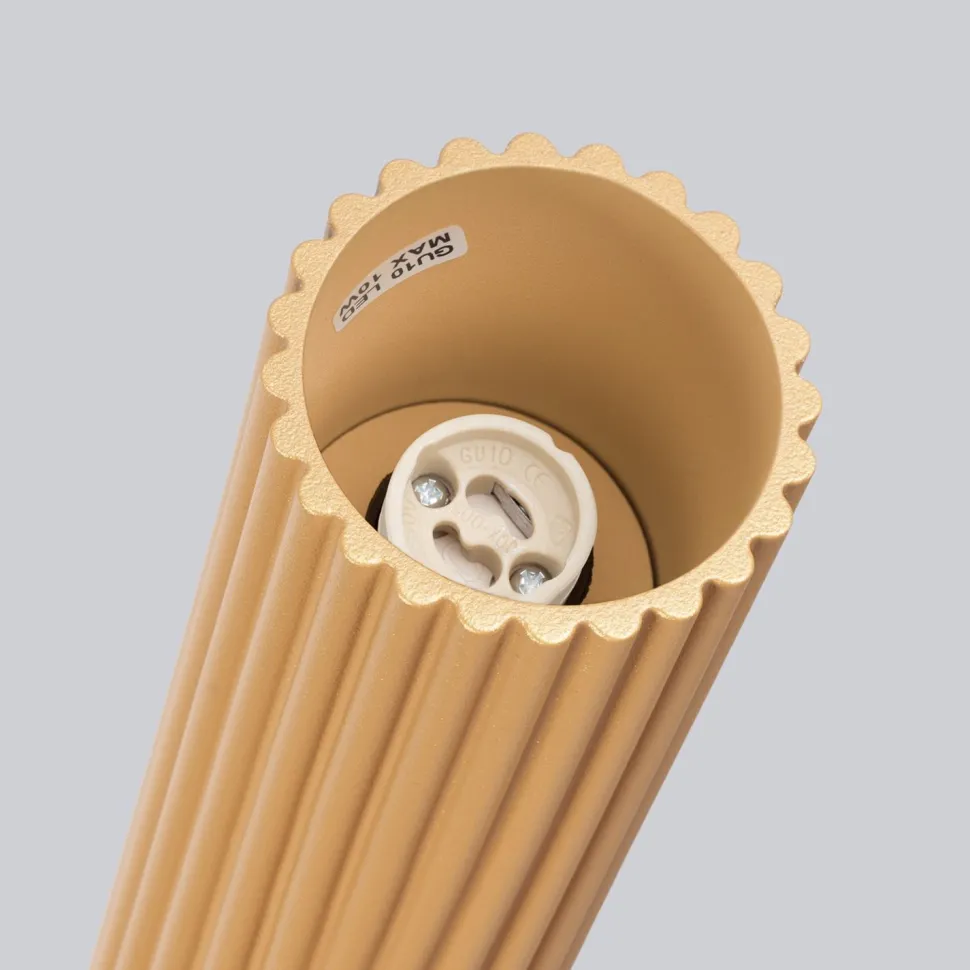 Aufbauspot Aufputz Ø 6,5 cm H: 60 cm Aluminium in Gold GU10