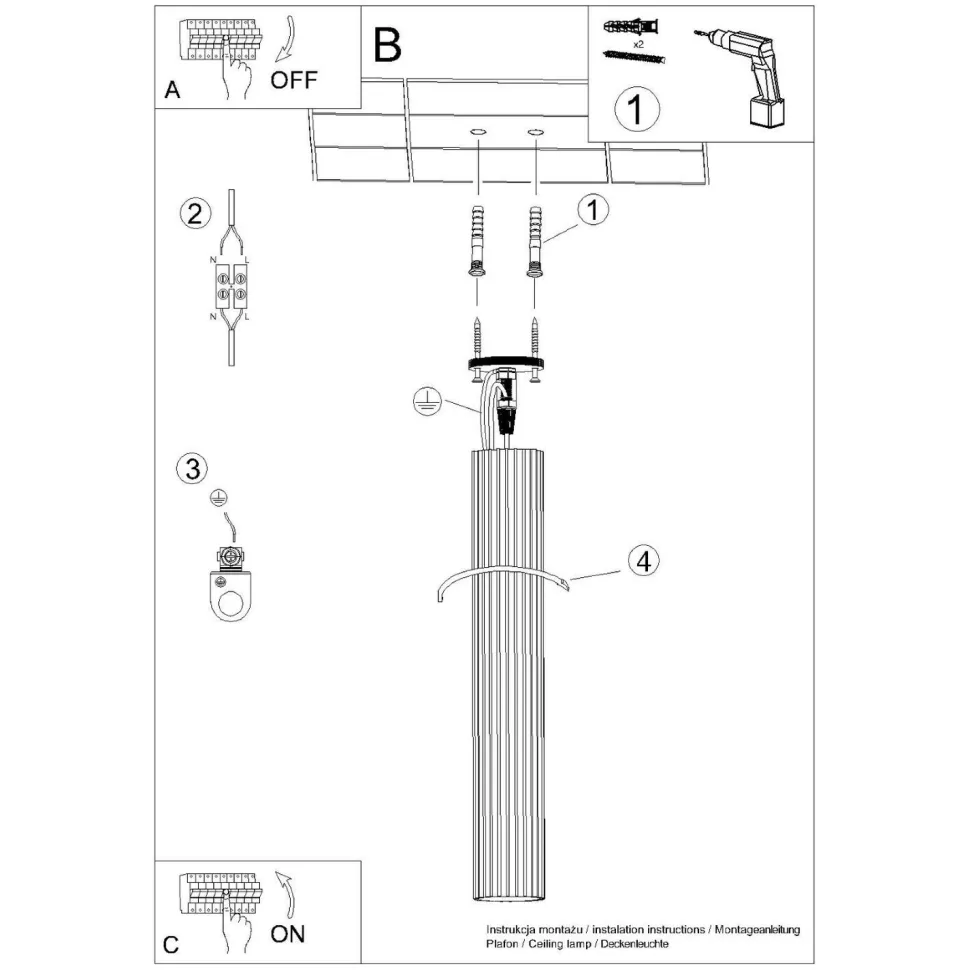 Aufbauspot Aufputz Ø 6,5 cm H: 60 cm Aluminium in Gold GU10