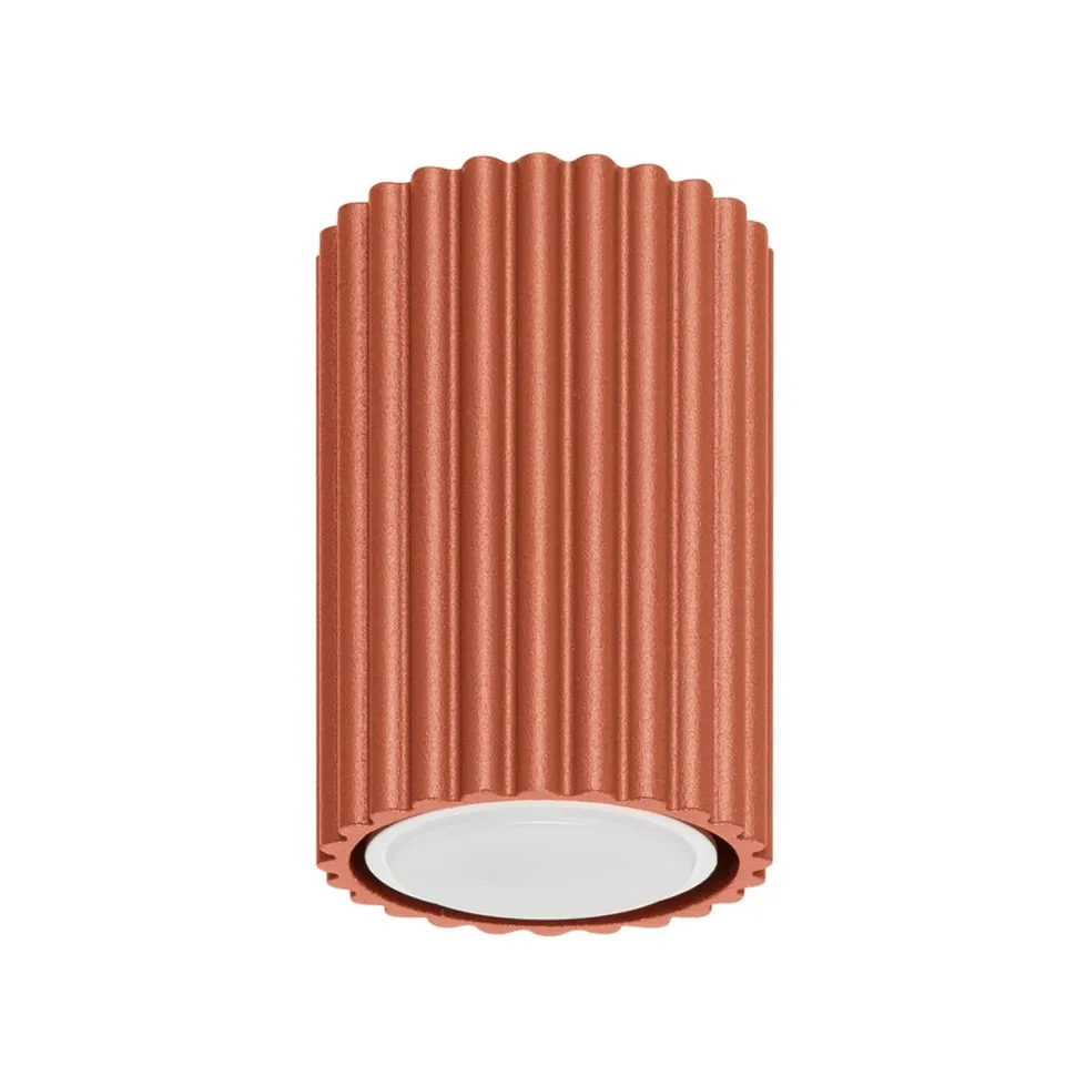 Aufbauspot Aufputz Ø 6,5 cm H: 10 cm klein Aluminium GU10 Rot