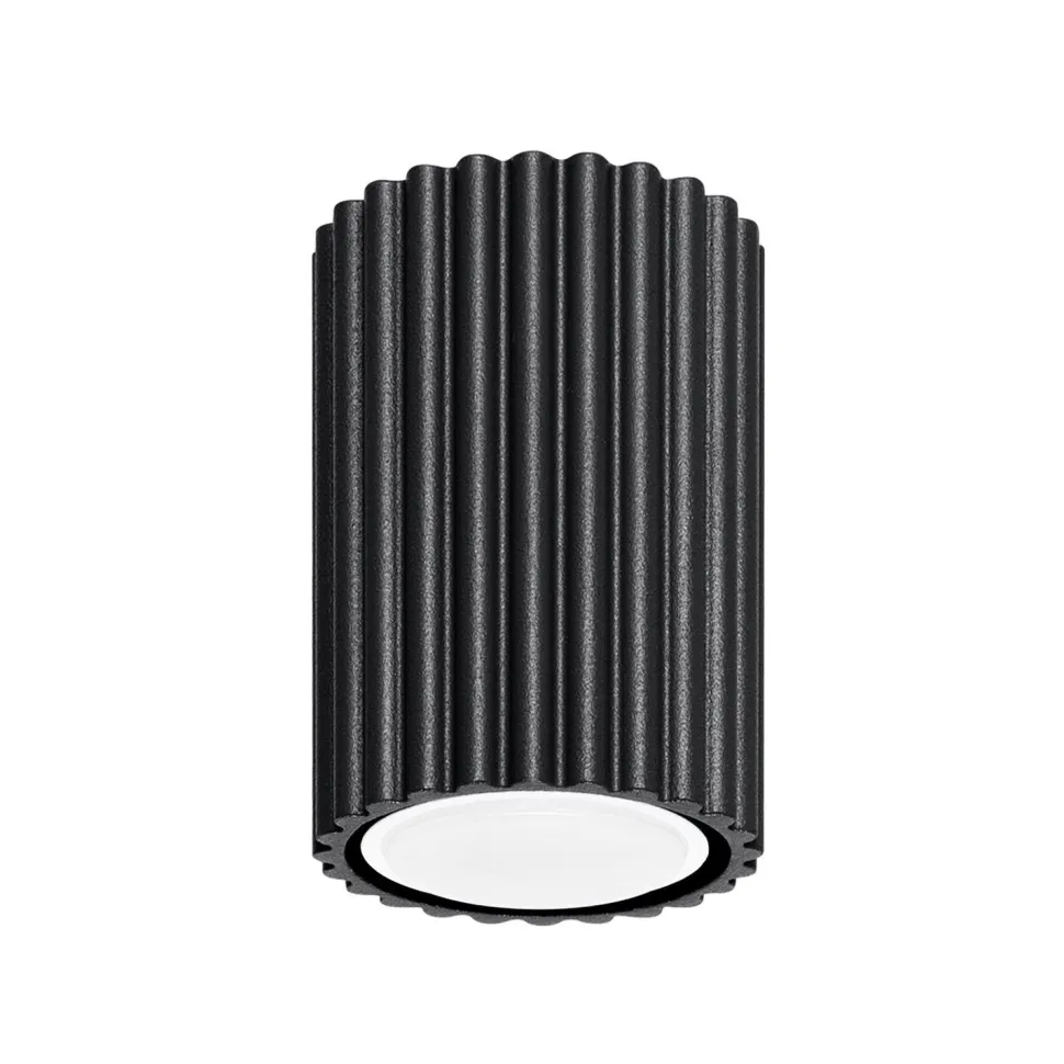 Aufbauspot Schwarz klein GU10 Ø 6,5 cm H: 10 cm Aluminium