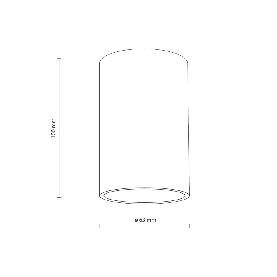 Aufbauspot Schwarz Metall GU10 IP44 Ø6,3 cm Aufputz