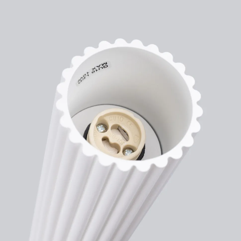 Aufbauspot Weiß Ø 6,5 cm H: 20 cm klein GU10 Aluminium Modern