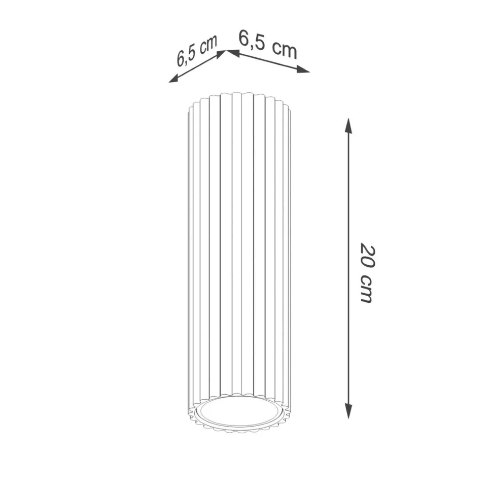 Aufbauspot Weiß Ø 6,5 cm H: 20 cm klein GU10 Aluminium Modern