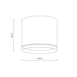 Aufbauspot Weiß Aluminium GX53 IP44 Ø8,4 cm Aufputz