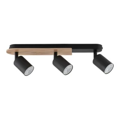 Aufbaustrahler 3-flammig GU10 51 cm Metall Holz Modern