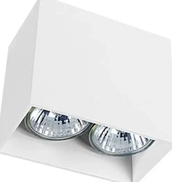 Aufbaustrahler Weiß Aluminium 2-flammig