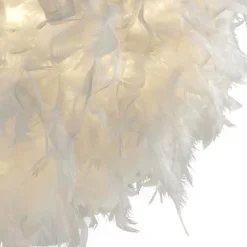 Auffällige Pendelleuchte Federn 50 cm rund E27 in Weiß