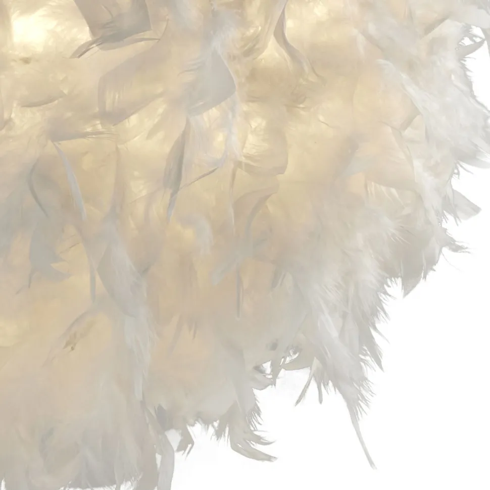 Auffällige Pendelleuchte Federn 50 cm rund E27 in Weiß