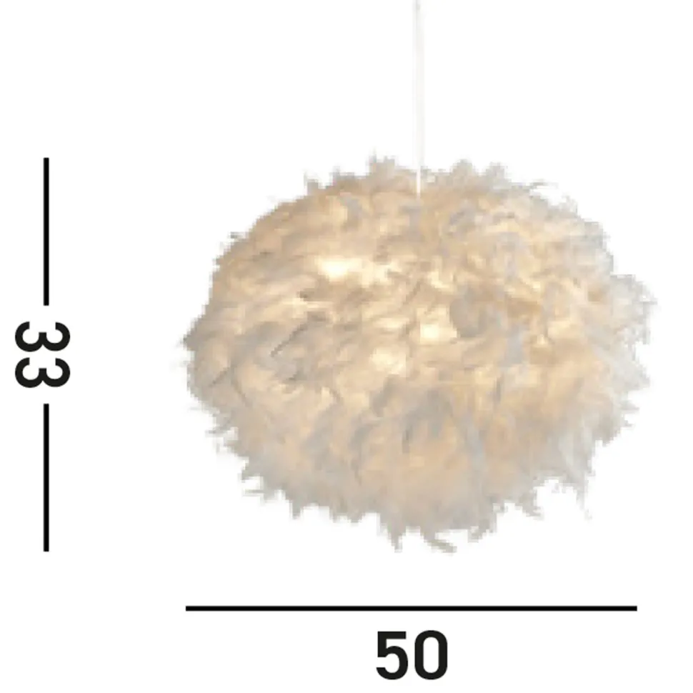 Auffällige Pendelleuchte Federn 50 cm rund E27 in Weiß