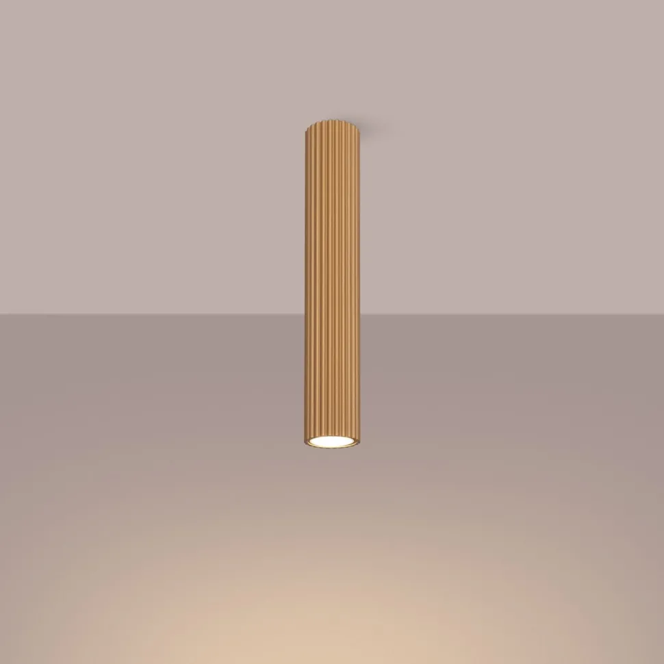 Aufputz Deckenspot GU10 H: 40 cm Ø 6,5 cm in Gold Modern