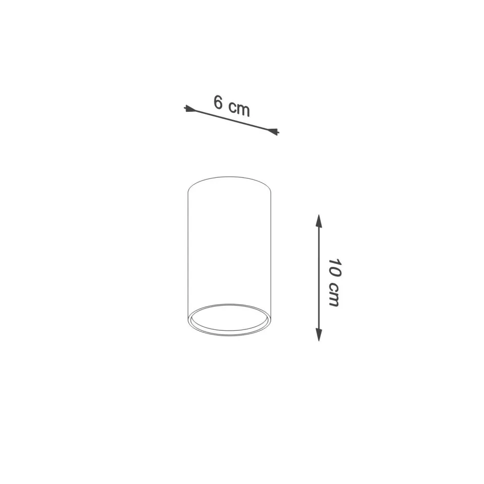 Aufputz Spot Weiß Metall rund Ø 6 cm H: 10 cm klein GU10