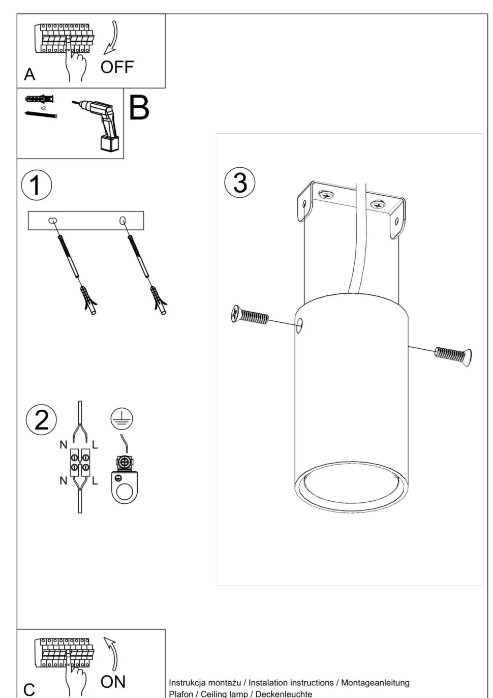 Aufputz Spot Weiß Metall rund Ø 6 cm H: 10 cm klein GU10
