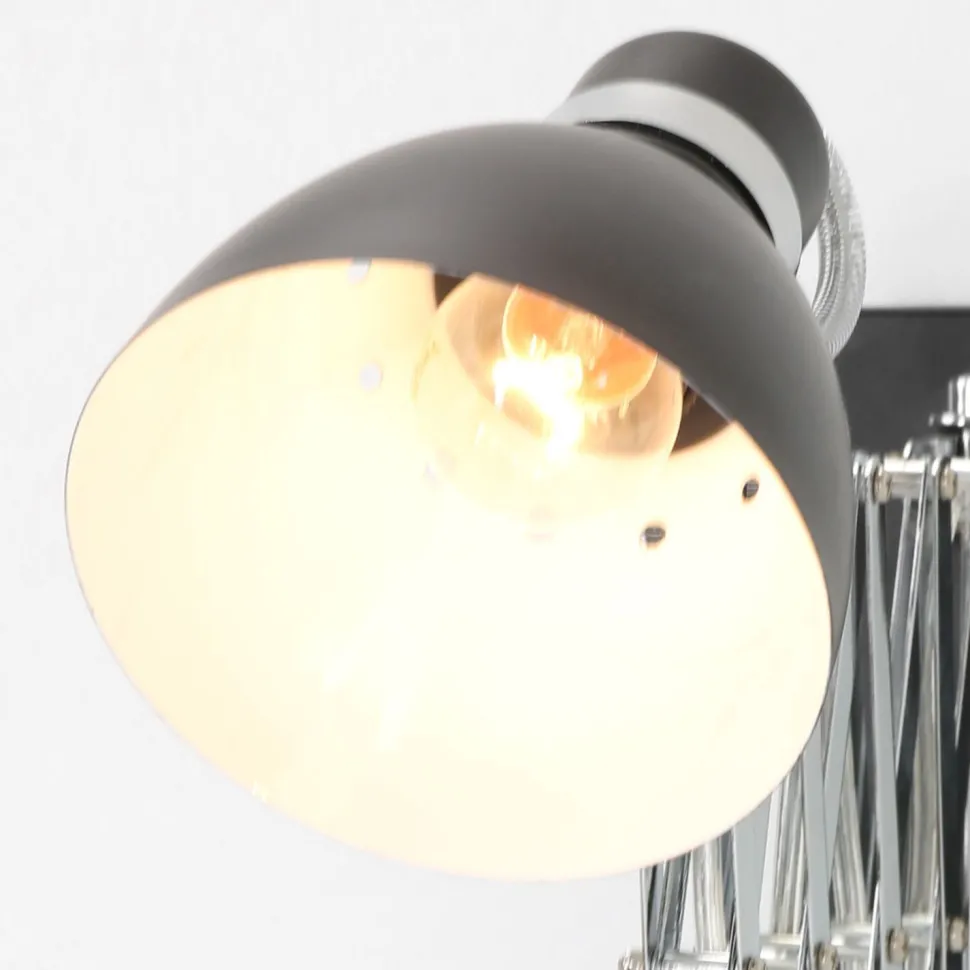 Ausziehbarer Wandspot Schwarz dimmbar E27 mit Stecker