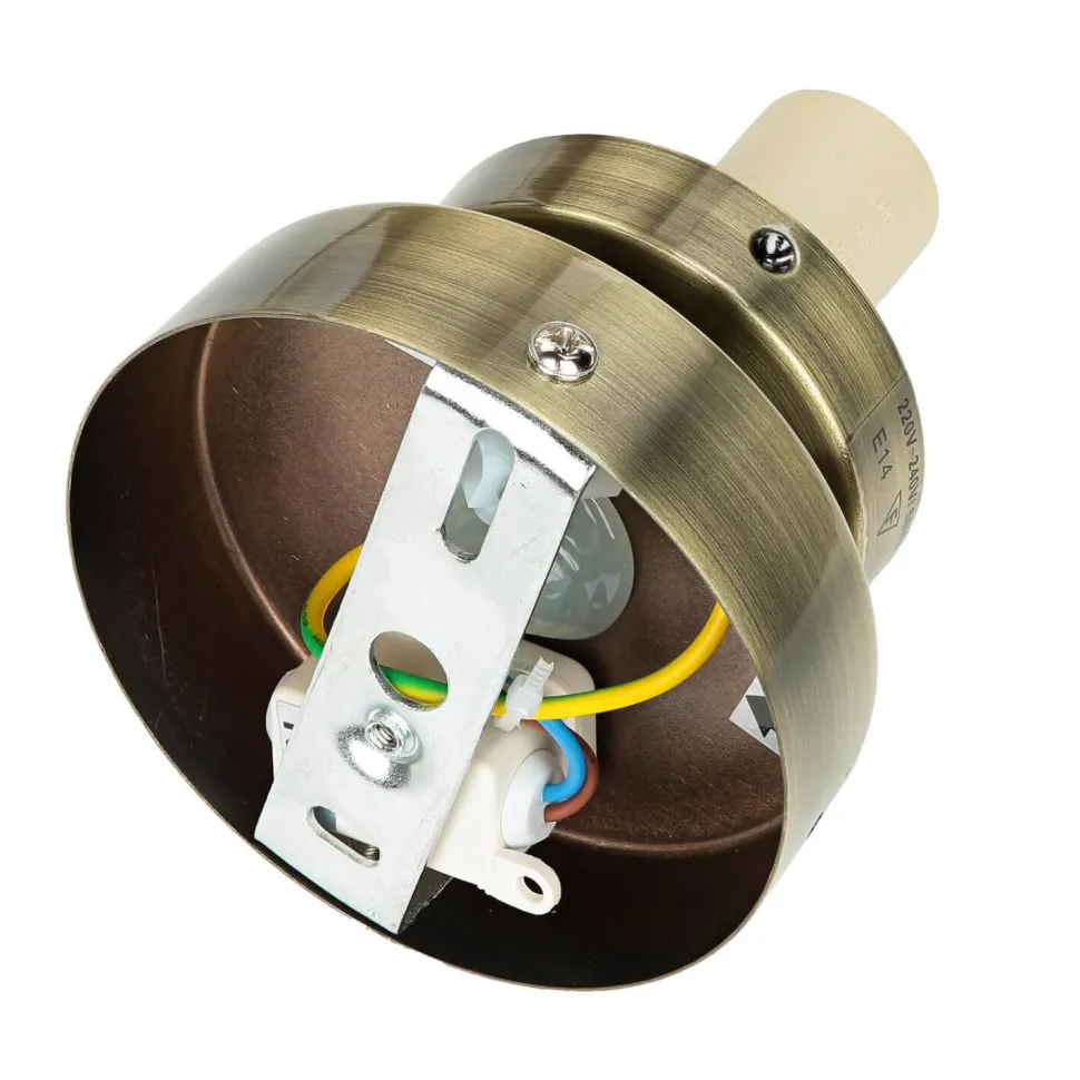 Badezimmerlampe Decke in Messing Weiß Glas Kugel