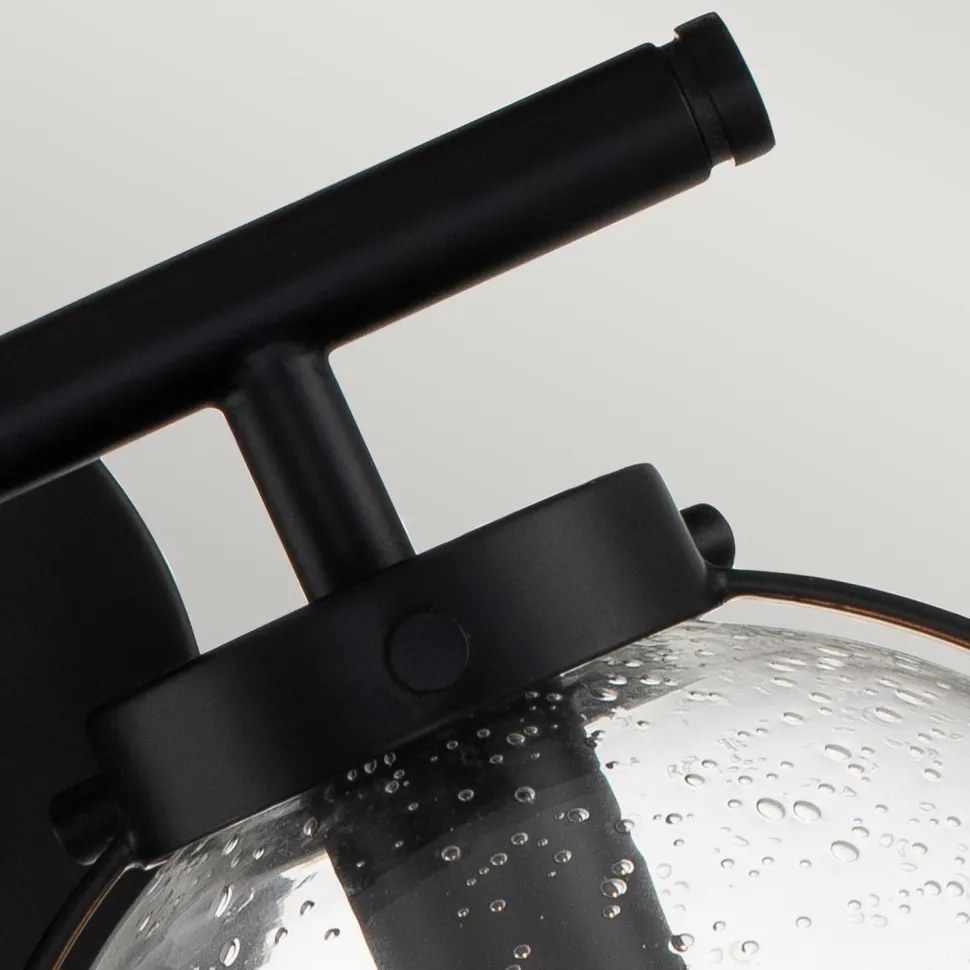 Badezimmerlampe Glas Metall IP44 38,1 cm breit Schwarz