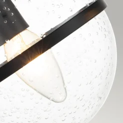 Badezimmerlampe Glas Metall IP44 38,1 cm breit Schwarz